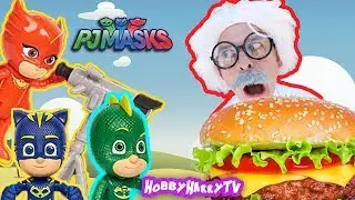 PJ Masks Make GIANT Cheeseburger with HobbyHarry!
