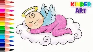 Как нарисовать маленького ангелочка с крыльями поэтапно | How to draw an angel baby