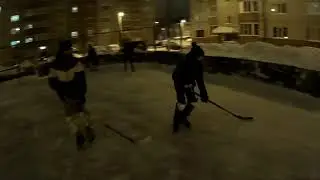 2021 0110 Расчистка хоккейной коробки.