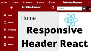 React JS Responsive Navbar | React Sidebar Hamburger Menu | Responsive Header Logo and Search Bar