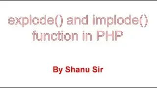 explode and implode functions in php