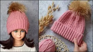 МЕГА ПРОСТАЯ и классная ШАПКА КРЮЧКОМ! Свяжет каждый! Вязание крючком для начинающих | Crochet Hat