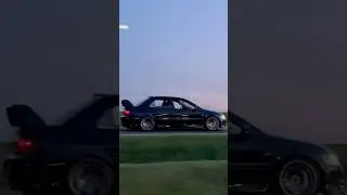 Mitsubishi Lancer Evo IX & Impreza WRX STI Leaving a Car Show