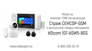 Обзор на комплект - GSM сигнализация Страж СЕНСОР-GSM и внутренняя камера HDcom 107-ASW5-8GS