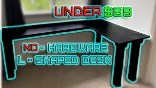 DIY L-Shaped desk from only construction lumber!