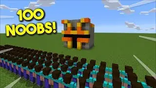Minecraft 100 NOOBS ATTACK MY SECRET MC NAVEED BASE !! FIGHT WITH OUR ZOMBIE !! Minecraft