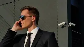 No Copyright Special agent talking on the phone | Spy Stock Footage Video