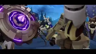 Navia and Chlorinde fighting against gardemeks while Aether still taking his breath | genshin impact