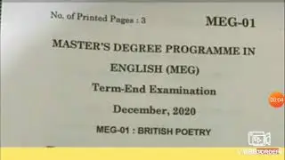 Meg 1 February 2021  Question Paper