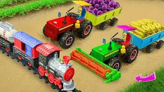 DIY Tractor & Mini Bulldozer making concrete road | Construction Vehicles, Road Roller