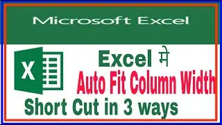 How To Autofit Column Width In Excel 2022 | Microsoft Excel (2003),(2007),(2016) Excel In Hindi  |