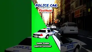 Police car footage on a green screen. Chromakey animation. 