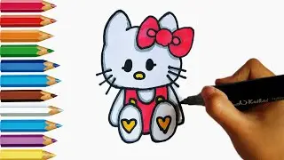 Hello Kitty. Draw Hello Kitty. Рисую Хеллоу Китти. 