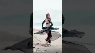 Beach weather 🖤 #bellydance #bellydancer #beach