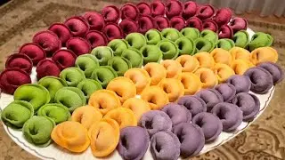 Цветные Домашние Пельмени БЕЗ КРАСИТЕЛЕЙ🥟|Как сделать цветные пельмени