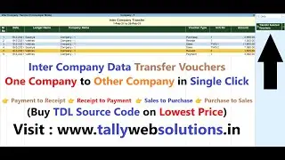 Inter Company Data Transfer in Tally Prime | Transfer Multiple Voucher | Tallywebsolutions