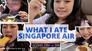 What I ate on SINGAPORE AIRLINES Business Class SQ345 Zurich to SIN | Book the Cook
