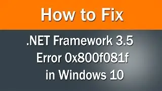 .NET Framework 3.5 Error  in Windows 10