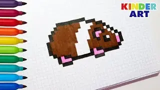 Морская свинка - Рисунки по клеточкам / Guinea pig - Pixel art