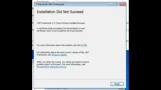[Windows7] Net Framework error - A certificate chain processed, but terminated in a root certificate