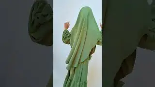 Rekomendasi OOTD Set Gamis Anak Syari Hijau Sage Crinkle Airflow