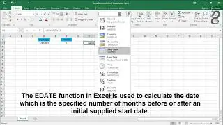 EDATE function in Excel