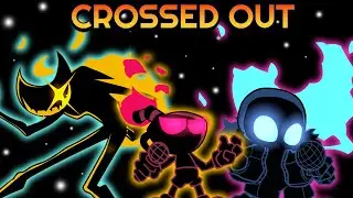 OS TRÊS NIGHTMARES JUNTOS!! Friday Night Funkin Crossed Out Vs Sans Bendy e Cuphead