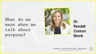 What do we mean when we talk about purpose?  w/ Dr  Kendall Cotton Bronk