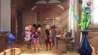 The Traveler and the gang visit  Mona's House | Genshin Impact