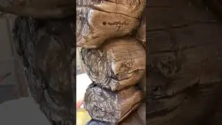 дом  кощея  и бабы  яги  декор  стен  .брёвна  из цемента мастерская мастерская СЕРЖиКо.