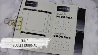 Minimalist Bullet Journal June | PLAN WITH ME | Monochrome