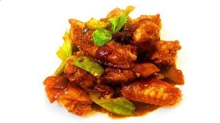 Китайская кухня.  Крылышки в соусе чухоу. 柱侯鸡腿