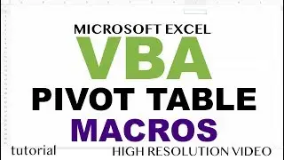 Excel Macro - Pivot Table, Dynamic Range, Error Handling - Excel VBA Part 11