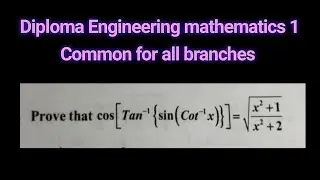| Prove that cos[Tan^-1 {sin (cot^-x)}] = √x^2+1/x^2+2 | in Telugu | Inverse trigonometric functions