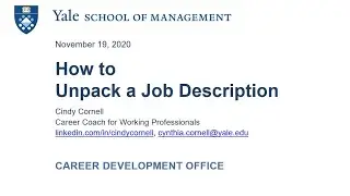 How to Unpack a Job Description, November 2020