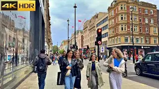 London Cloudy Autumn - 2023 🍁 A Walkthrough Central London [4K HDR]