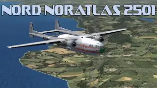 Landing the Nord Noratlas 25 01 at Kristiansand Airport in FSX