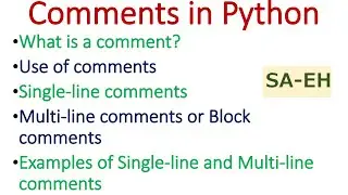 Python Comments | Comments in Python | CBSE Python | Python | Python Tutorials | Single | Multiline
