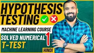 Hypothesis testing T test l Left tailed test explained with example (Hindi) Machine Learning Course