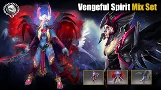 Dota 2 Vengeful Spirit Mix Set Vision of the Seraph Scion + rimson Mournful Reverie + Screeauk Talon