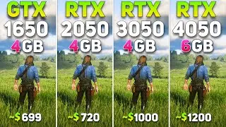 GTX 1650 vs RTX 2050 vs RTX 3050 vs RTX 4050 Laptop Gaming Benchmark // Test in 6 Games in 2024