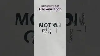 Title Animation inAfter Effects #aftereffectstutorials #motiongraphicstutorial #AfterEffectsTutorial