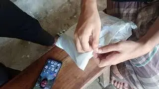 Opening the t-shirt packaging