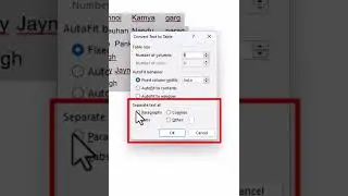 Convert Text into Table in MS Word.