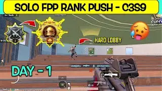 Day - 1 🔥🇵🇰 | GOLD / PLATINUM TO SOLO FPP CONQUEROR RANK PUSH C3S9 😊.#solofpprankpush #hammadop