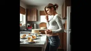 Belly stuffing cake. Her belly swells pretty good in this one.