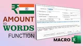 Amount to Words Excel Macro for India - 16 parameter Function | @efficiency365