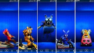 Five Laps at Freddy's Characters in FNaF AR Workshop Animations