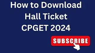 TS CPGET HALL TICKET 2024||How to download cpget hall ticket 2024