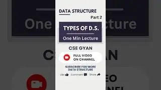 Types of Data Structure - Pt 2 One Min Lecture #Data #structure #cs #it #cse #gyan #trending #shorts